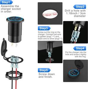 <span class=keywords><strong>Prise</strong></span> <span class=keywords><strong>USB</strong></span> 12 volts <span class=keywords><strong>prise</strong></span> de voiture ronde Triple Port double PD3.0 <span class=keywords><strong>USB</strong></span>-<span class=keywords><strong>C</strong></span> et Charge rapide <span class=keywords><strong>3</strong></span>.0 <span class=keywords><strong>prise</strong></span> de voiture <span class=keywords><strong>USB</strong></span> ronde pour voiture 12v24v - Product Image 5