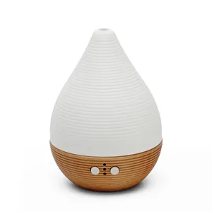 Bohême — humidificateur d'air en porcelaine, couvercle en bois massif, Base moderne pour bureau et maison, diffuseur d'huiles essentielles et d'arôme, Machine d'aromathérapie, 180ml