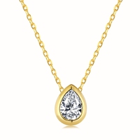 Dyslam – collier en cristal de haute qualité, pierre ovale 5A CZ, argent Sterling 14k, lunette, pendentif, bijoux en argent 925 plaqué or