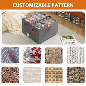 Boîte de rangement carrée en tissu pour chaussures, grande capacité, gain de place - 1 paquet - Product Image 6