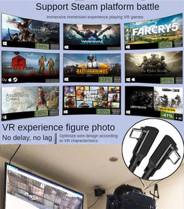 Cable de conexión USB C a Type-C de doble codo a 90 grados, USB3.2 GEN 2, 100W, 20Gbps, 4K 60HZ <span class=keywords><strong>para</strong></span> auriculares VR <span class=keywords><strong>Oculus</strong></span> Quest2, 5M, 3M, 2M, en stock - Product Image 4