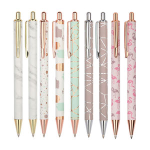 Bolígrafo de punta redonda con cubierta de cuero personalizada, bolígrafo de punta redonda de metal con brillantina para niñas, artículo promocional - Product Image 2