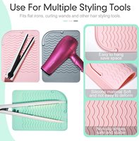 Tapis en silicone résistant à la chaleur, antidérapant, protecteur pour fer à boucler, lisseur et outils de coiffure
