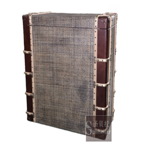 ตู้ลิ้นชักแบบย้อนยุคสไตล์อเมริกันตู้ด้านข้างห้องนั่งเล่นห้องนอนหนังแท้ตู้เน้นลิ้นชักลิ้นชักแบบดั้งเดิม - Product Image 6