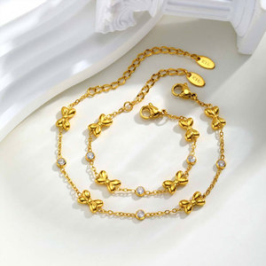 Bracelets et Joncs en Acier Inoxydable 316L Anti-ternissement, Plaqué Or PVD 14k 18k, Bijoux pour Bébés Filles et Enfants - Product Image 1