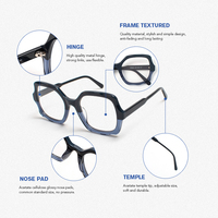 OMELLE Montures de Lunettes Classiques Vintage de Luxe pour Adultes Unisexe, Logo Personnalisé, Acétate de Haute Qualité, Anti-Lumière Bleue
