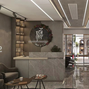 Free Design Luxury Barber Furniture | Custom Men Salon Interior Decor & Haircutting Workstation - Product Image 1