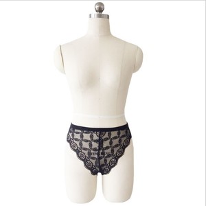 Culottes string en dentelle pour femmes, blanches et noires, taille basse, en spandex, avec détail nœud, lingerie sexy - Product Image 4
