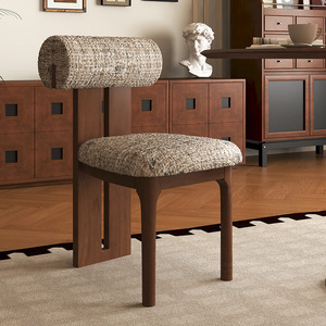 Chaise de salle à manger en bois massif avec dossier pour salle à manger, usage domestique, style scandinave - Product Image 2