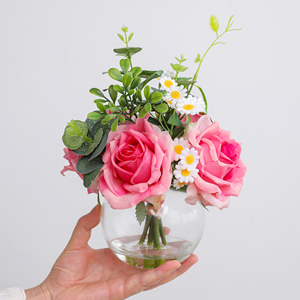 Bouquet de fleurs artificielles mixtes roses et marguerites en gros pour centre de table, décoration de maison et de mariage - Product Image 1