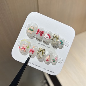 Venta al por mayor personalizable Rosa acrílico <span class=keywords><strong>uñas</strong></span> postizas de alta calidad reutilizable ABS Mini diamante dedo prensa <span class=keywords><strong>uñas</strong></span> hechas a mano - Product Image 3