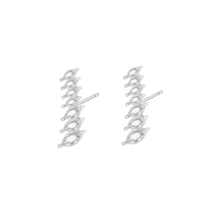 Amy Amy Fashion <b>Stud</b> Earrings Zirconia Marquise Cut <b>Silver</b> Plated For Women Party Jewelry PE2702 - Product Image 3