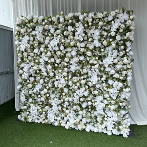 UP040 Wholesale Wedding <b>Wall</b> <b>Flower</b> Artificial 3d Roll up <b>Flower</b> <b>Wall</b> Backdrop 8ft X 8ft Silk <b>Flower</b> <b>Wall</b> <b>Panel</b> Decoration - Product Image 2