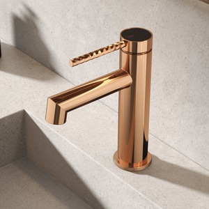 Robinet de lavabo de salle de bain de luxe en laiton antique couleur or rose, mitigeur chaud/froid durable, économiseur d'eau, anti-éclaboussures avec fonction de mousseur - Product Image 2