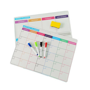 Tableau blanc magnétique enroulable avec calendrier hebdomadaire et mensuel, effaçable à sec, pour réfrigérateur - Product Image 1