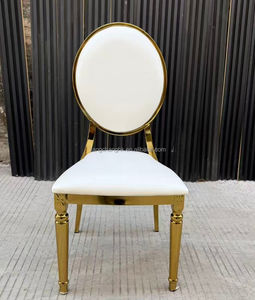 Hot Selling High Quality Modern Stackable Metal Iron Banquet Wedding <b>Outdoor</b> Luxury Comfortable Removable <b>Cushion</b> <b>Back</b> Gold - Product Image 3