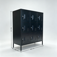 Armoire de rangement moderne en acier avec serrures à clé multi-portes pour le rangement personnel des employés, la maison, le bureau, la salle de sport et l'école