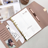 Agenda de luxe de haute qualité avec 6 classeurs dorés et enveloppes pour argent liquide