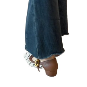 Zapatos Mary Jane Vintage de Punta Cuadrada con Diseño Tejido y Hueco para Mujer, Sandalias de Una Sola Tira con Tacón Grueso y Boca Baja, de PU Suave para Verano y Otoño - Product Image 5