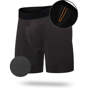 CELINNE Front Fly Men's Underwear Long Leg Breathable Sweat Wicking Mesh Comfort Waist Sport Gym <b>Boxer</b> Briefs - Product Image 2