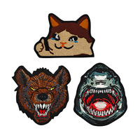 Tête d'animal Hyène Panda Requin Broderie Patch