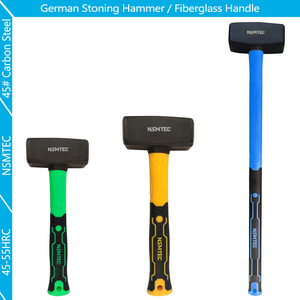 NSTF803000 Tête de traitement thermique Heavy Duty Sledgehammer 3KG Type allemand Stoning Hammer 3000G Avec manche en fibre de verre Long - Product Image 6