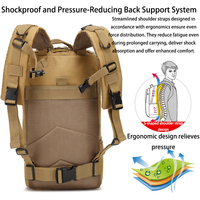 Sac à dos tactique camouflage 20-35L avec cadre externe MOLLE, sac à dos léger respirant et imperméable pour la randonnée et le cyclisme