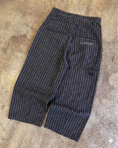 <span class=keywords><strong>Pantalon</strong></span> décontracté plissé ample à rayures fines vintage <span class=keywords><strong>en</strong></span> coton et <span class=keywords><strong>laine</strong></span> coupe droite pour <span class=keywords><strong>homme</strong></span>, style streetwear personnalisé OEM - Product Image 5