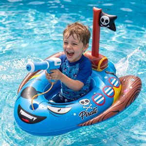 Pirate Ship <b>Inflatable</b> Kids Pool Float with Water Gun for Summer Water Play - Product Image 2