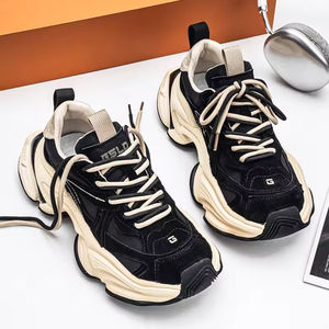 Chaussures pour hommes européennes 2026, nouvelles, à semelle épaisse, respirantes, en maille, à lacets, antidérapantes, augmentant la taille, décontractées, tendance, polyvalentes, sportives - Product Image 1