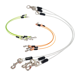 Stahlkabel mit Kunststoffummantelung Doppel/Dreifach-Hundeleine Hundelaufkabel mit Drehwirbelhaken für Outdoor-Camping - Product Image 1