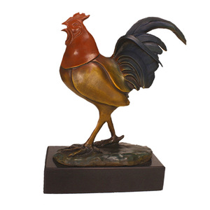 Brass Rooster Figurine Handmade Zodiac Animal Home Decor Office Craft Gift - Product Image 5
