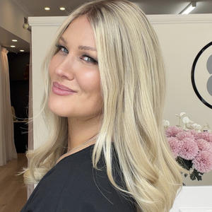 Perruques en cheveux naturels non traités, couleur mèches, ondulées, avec cuticules alignées, perruque frontale HD en dentelle pour femmes blanches - Product Image 2