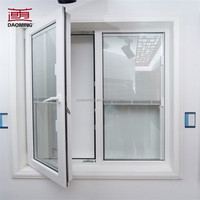 Ventana Abatible de PVC con Doble Acristalamiento y Marco de UPVC con Vidrio Templado para Hoteles