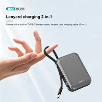 Batterie externe personnalisée avec logo, 10000 mAh, format compact, avec câble Type C, cordon, affichage LED 22,5 W