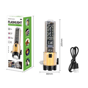 Lampe Torche LED Multifonction 10W Haute Puissance avec Alarme, Haut-Parleur, Marteau et Coupe-Ceinture pour Auto-Défense - Product Image 4
