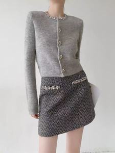 <span class=keywords><strong>เสื้อ</strong></span>โค้ทคาร์ดิแกนผ้าวู<span class=keywords><strong>ล</strong></span>ถักเปิดไหล่สำหรับผู้หญิงเสื้อโค้ทคาร์ดิแกนขนสัตว์ถักไห<span class=keywords><strong>ล</strong></span>่สำหรับผู้หญิงงานแฮนด์เมดสไต<span class=keywords><strong>ล</strong></span>์ฝรั่งเศส - Product Image 2