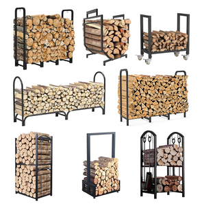 Porte-bûches moderne en métal fixe, revêtement poudré, forme personnalisée, dimensions 40x30x75cm, grande capacité, rangement pour bois de chauffage pour foyer - Product Image 6