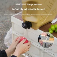 ISE MOUNT Hump Seau d'eau extérieur 12L portable avec double poignée et robinet en PP/PE pour camping, randonnée et voyages en voiture