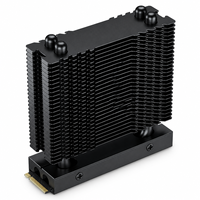 Pendingin SSD M.2 SNOWMAN MS2 PRO 2280, 2 Heat Pipe, Kipas 7010, Heatsink Aluminium Hitam untuk PC Gaming Desktop