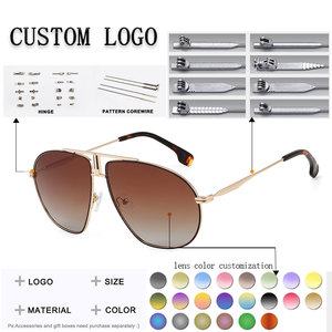 Gafas de Sol de Piloto con Marco Metálico Rectangular, Lentes Degradadas de Borde Completo, 100% Protección UV, Unisex para Adultos, para Exteriores - Product Image 2