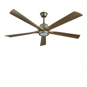 Ventilateur de plafond LED moderne en bois de 60 pouces avec moteur DC, 6 vitesses, télécommande, pour cuisine, salle à manger, salon - Product Image 1