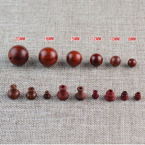 ลูกปัดไม้จันทน์แดงใบเล็ก ขนาด 20 มม. ขัดเงา สำหรับทำเครื่องประดับ DIY - Product Image 2