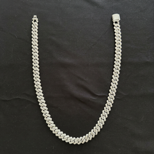Cadena de Eslabones para Hombre de Plata de Ley 925 con Moissanita VVS de Corte Redondo, Chapada en Rodio de Lujo, Estilo Hip Hop, con Incrustaciones de Circonitas, Fabricante de Cadenas - Product Image 1