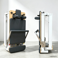 Lit d'exercice portable et pliable en alliage d'aluminium pour Pilates, avec chariot coulissant et résistance par corde, pour l'entraînement corporel