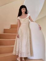 Robe de soirée ajustée Nicecover, best-seller, blanche, asymétrique, jacquard floral, pour soirée et fiançailles