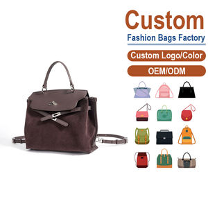 Genuine Leather <b>Patchwork</b> <b>Bag</b> Metal Lock Design Minimalist Casual Large Capacity Commuting Backpack ODM Processing - Product Image 1