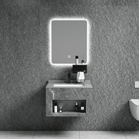 Comptoir de salle de bain personnalisé OEM ODM en pierre frittée avec lavabo intégré pour mobilier de salle de bain résidentiel et hôtelier
