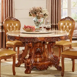 Eetkamer Set Met Marmeren Eetkamer Meubels Luxe Eettafel Set 6 Zits Met Stoel Royal Ronde Eettafel tafel