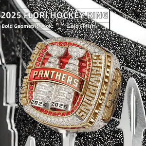 Anillo de Aleación Chapado en Oro del Campeonato de Hockey Flori 2025, Último Modelo, Unisex, Accesorio Deportivo Premium, Regalo de Boda - Product Image 2